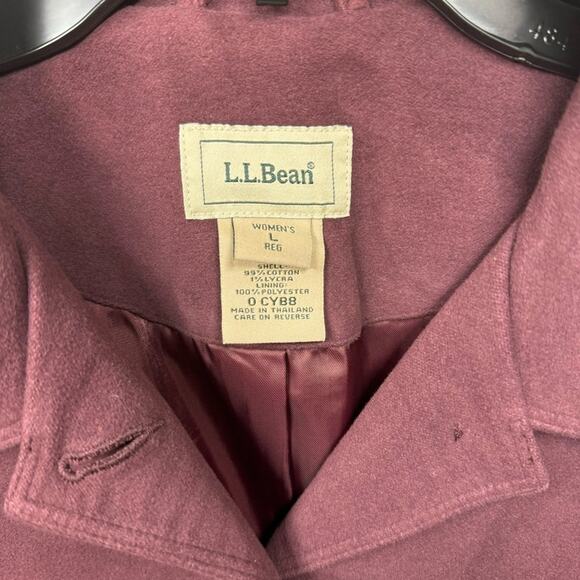 L.L.Bean Jacket Pockets Button Down Burgundy Womens Size Large - Picture 3 of 5